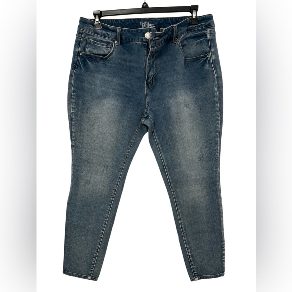 Time and True Petite High Waisted Skinny Jeans Women Size 20P Blue